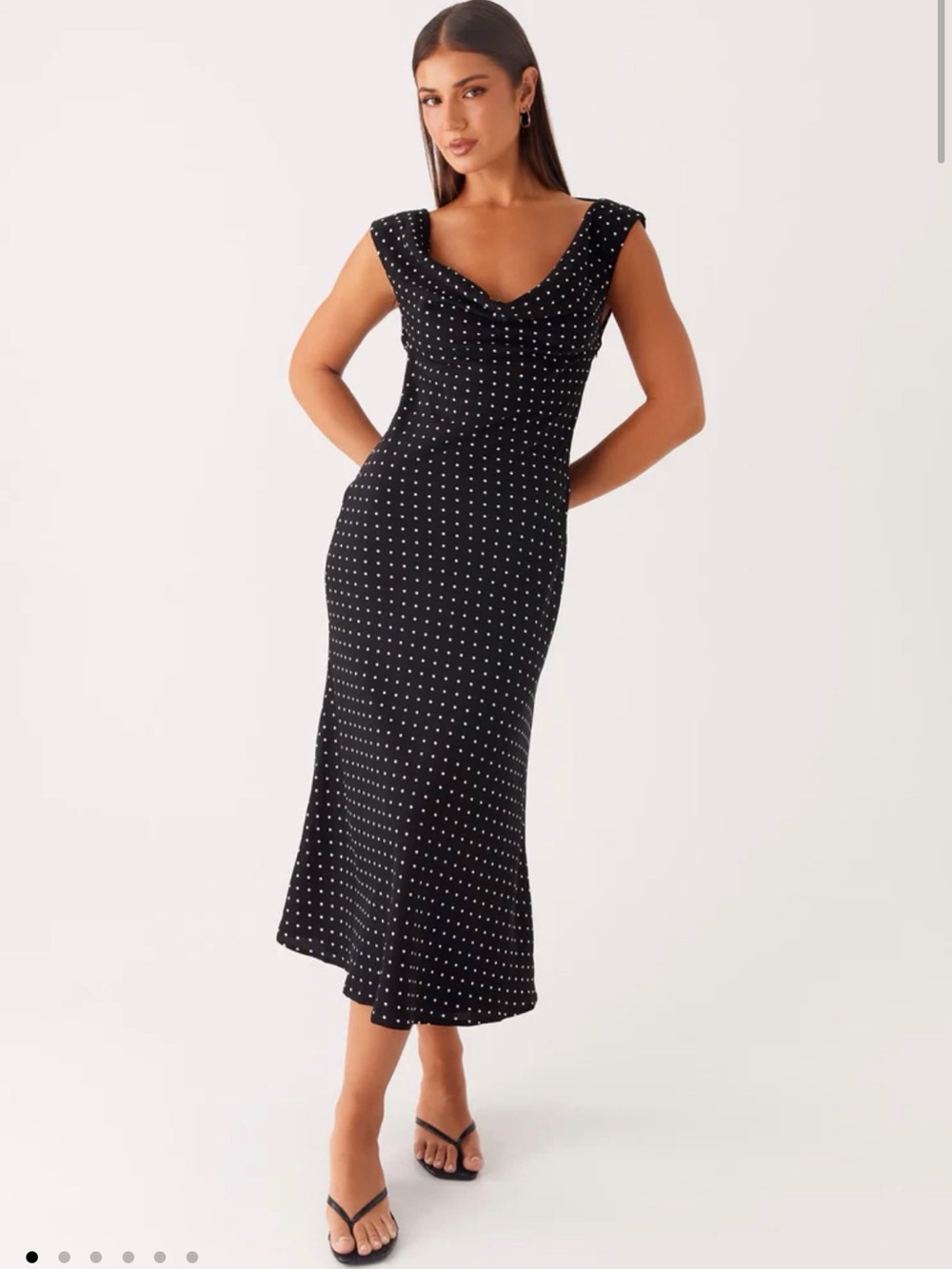 Peppermayo NWT The Role Model Maxi Dress Size 6 Black Polka Dot